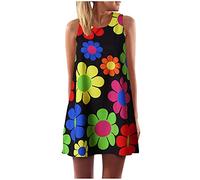 Robe Velours Femme - Sleeveless Vintage Women Mini Beach Boho Printing Summer Dress Short Women's Dress Robe Grande Taille