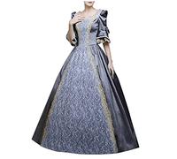 Robe Victorienne Reine Femme Robe Dentelle À Manche Longue De SoiréE Palais Vintage Grande Taille MéDiéVal RéTro Dress Maxi à Manches Papillon à Lacets Dress Cosplay DéGuisement Carnaval Victorien