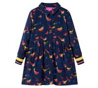 Robe - vidaXL - Robe manches longues - 100% Lyocell - Imprimé floral - Couleur marine 3-4 ans