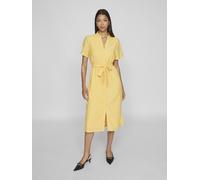 Robe VILA Femme Manches Courtes Boutonnée Ceinture Taille Robe Mi-longue