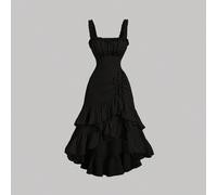 Robe vintage abricot à volants pour femmes, tenue décontractée pour le début de l'automne L,M,S,XL,XS,XXL,XXS,XXXL,XXXXLTissu tissé