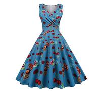 Robe Vintage Années 50 Pin Up Femme Crayon,Rétro Robe De Soiree Chic Et Élégant Col Rond De Cocktail Vintage Dress Année 50S Pin-Up Rockabilly Swing Dress De Bal Tendance