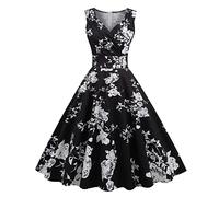 Robe Vintage Années 50 Pin Up Femme Crayon,Rétro Robe De Soiree Chic Et Élégant Col Rond De Cocktail Vintage Dress Année 50S Pin-Up Rockabilly Swing Dress De Bal Tendance