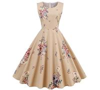 Robe Vintage Années 50 Pin Up Femme Crayon,Rétro Robe De Soiree Chic Et Élégant Col Rond De Cocktail Vintage Dress Année 50S Pin-Up Rockabilly Swing Dress De Bal Élégante