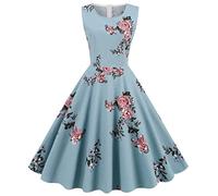 Robe Vintage Années 50 Pin Up Femme Crayon,Rétro Robe De Soiree Chic Et Élégant Col Rond De Cocktail Vintage Dress Année 50S Pin-Up Rockabilly Swing Dress De Bal Élégante