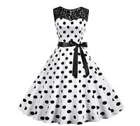 Robe Vintage AnnéEs 50 Pin Up Femme Crayon,Rétro Robe de Soiree Chic et Élégant Col Rond Robe de Cocktail Manches Courtes Vintage Robe Année 50s Pin-up Rockabilly Swing Robe de Bal