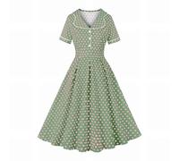 Robe Vintage Femme Année 40, Chic Et Elegant Chemise 1950s Plissé Robe Vintage Swing Cérémonie Jupe Plissée avec Nœud A-Line Robe Rose Cocktail Danse Robe Retour Au Genou Robe De Cocktail Robe Femme