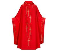 Robe vintage pour homme et femme - Cape Casscock - Chasuble - Pour église, pasteur, célébrant, prêtre chasuble, Rouge, taille unique