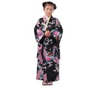 Robe Yukata pour filles en tissu de soie imprimé floral | Robe de cosplay Geisha Ensemble kimono adapté aux enfants de 2 à 10 ans, aux étudiants et aux amoureux
