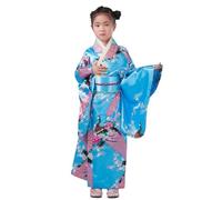 Robe Yukata pour filles en tissu de soie imprimé floral | Robe de cosplay Geisha Ensemble kimono adapté aux enfants de 2 à 10 ans, aux étudiants et aux amoureux