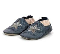 Robeez Bébé Fille Star Stripe Chausson pour Nourrisson, Marine Metal, 23 EU