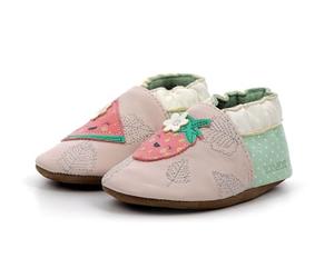 ROBEEZ FRUIT'S PARTY,CHAUSSON LAYETTE ROSE CLAIR VERT CLAIR, 17/18 EU