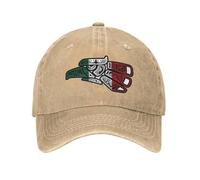 ROBEIUO Casquette en Jean Casquettes de Baseball Y2K Chapeaux Hecho en Mexico Calendrier aztèque Aigle Mexicain Chapeau de Cowboy pour Homme Casquette à visière Drame