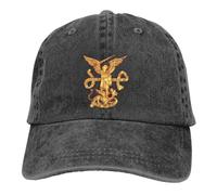 ROBEIUO Casquette en Jean Jésus Dieu Croix Multicolore Chapeau Casquette à Visière Saint Saint Michel Archange Archange Catholique Ange Défenseur Visière Personnalisée Chapeaux