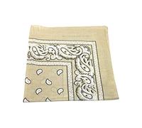 Robelli Bandana ou foulard pour homme/femme à motif cachemire 100 % coton - Beige - Taille Unique