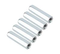 Roberee M6 Connecteur de Tige Filetée, 5 Pcs M6 * 40 écrou de Tige Longue Manchon Hexagonal écrou de Couplage en Acier au Carbone Fixations Filetées pour Boulons Goujons Vis