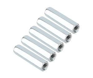Roberee M6 Connecteur de Tige Filetée, 5 Pcs M6 * 40 écrou de Tige Longue Manchon Hexagonal écrou de Couplage en Acier au Carbone Fixations Filetées pour Boulons Goujons Vis