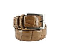 Robert Charles. Ceinture aspect reptile. Croco, Cuir. Croco Beige - Uni - FABRIQUE EN ITALIE.