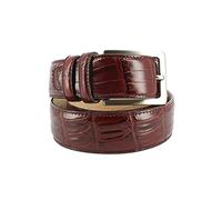 Robert Charles. Ceinture aspect reptile. Croco, Cuir. Croco Bordeaux. Uni. FABRIQUE EN ITALIE. M : 84-92cm