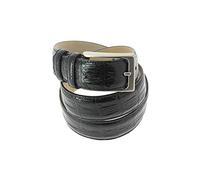 Robert Charles. Ceinture aspect reptile. empreinte croco, Cuir. crocodile noir - Uni - FABRIQUE EN ITALIE.