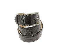 Robert Charles. Ceinture aspect reptile. Lézard, Cuir. Marron Foncé - Uni - FABRIQUE EN ITALIE. XL : 100-107cm
