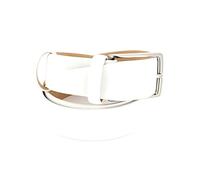 Robert Charles. Ceinture classiques. RANCH, Cuir. Blanc - Uni - FABRIQUE EN ITALIE.