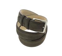 Robert Charles. Ceinture en daim. NUBUCK, Cuir. Marron Foncé - Uni - FABRIQUE EN ITALIE.