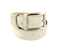 Robert Charles. Ceinture en daim. surpiquée, Cuir. Beige - Uni - FABRIQUE EN ITALIE. XL : 100-107cm
