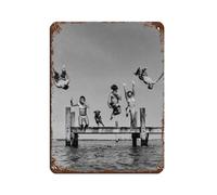 Robert Doisneau Affiche en métal vintage pour pub, club, café, bar, maison, décoration murale, affiche rétro 30 x 40 cm