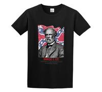 Robert E Lee General USA Black Cotton Tee Black M