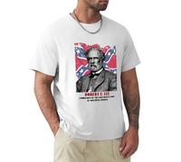 Robert E Lee General USA Black Cotton Tee T-Shirt White 3XL