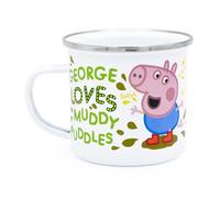 Robert Frederick Peppa Pig Mug en émail Motif George Loves Muddy Puddles