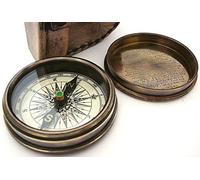 Robert Frost Boussole de Poche avec poème et étui en Cuir Rustique Vintage Décoration d'intérieur Cadeaux
