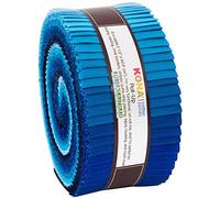 Robert Kaufman Kona Coton solides Cascade Rouleau jusqu'à 6,3 cm prédécoupée + bandes de tissu de coton quilting Jelly Roll Assortiment Ru-782-40
