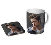 Robert Pattinson #2 Tasse à café en céramique + dessous-de-verre