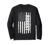 Robert Personal Nom American Flag Retro Men Women Femme Manche Longue