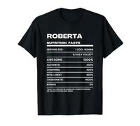 Roberta Valeur Nutritive Nom Drôle T-Shirt Graphique avec Valeur