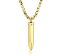 RobertDTesta Collier À Pendentif en Forme De Balle pour Homme, Collier en Acier Inoxydable De Type Vintage.,d'or,50cm