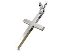 RobertDTesta Collier Pendentif Croix Simple En Argent Sterling 999 Brillant,Collier Croix Chrétienne En Argent Pour Hommes Et Femmes.,Argent,pendant+chain 70cm