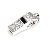 RobertDTesta Pendentif Sifflet En Argent Sterling Pour Hommes Et Femmes, Couple Modèles Pendentif Sifflet Sauvage Punk Hip-Hop Collier Bijoux,Argent,single pendant