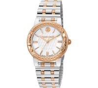 Roberto Cavalli by Franck Muller Montre analogique à Quartz Femme avec Bracelet en Acier Inoxydable RV1L188M0101, Gris Argent, Mode