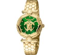 Roberto Cavalli by Franck Muller Montre analogique à Quartz pour Femme avec Bracelet en Acier Inoxydable RV1L204M0061, Vert Bouteille, Mode
