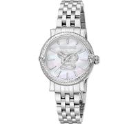 Roberto Cavalli by Franck Muller Montre analogique à Quartz pour Femme avec Bracelet en Acier Inoxydable RV1L231M0011, Blanc Antique., Mode