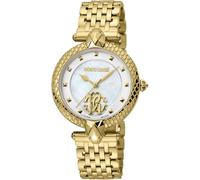 Roberto Cavalli by Franck Muller Montre analogique à Quartz pour Femme avec Bracelet en Acier Inoxydable RV1L130M0051, Blanc Antique., Mode