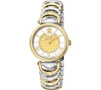 Roberto Cavalli by Franck Muller Montre analogique à Quartz pour Femme avec Bracelet en Acier Inoxydable RV1L138M0051, Gris Argent, Mode