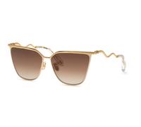 Roberto Cavalli Femme SRC133M 0F47 Lunettes de soleil Métal Or Marron Papillon Normale Nuancé