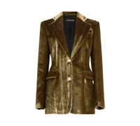 Roberto Cavalli, Femme, Vestes, Jaune, Taille: 42 FR Gold Velvet Blazer
