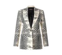 Roberto Cavalli, Femme, Vestes, Noir, Taille: 34 FR Blazer Imprimé Tigresse avec Doublure Jaguar