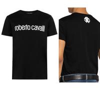 Roberto Cavalli Firenze Logo Imprimé de Luxe Col T-Shirt Retro Haut M