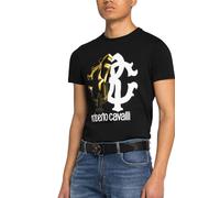 ROBERTO CAVALLI FIRENZE Logo Imprimé Luxe Col Rond T-Shirt Retro 2XL